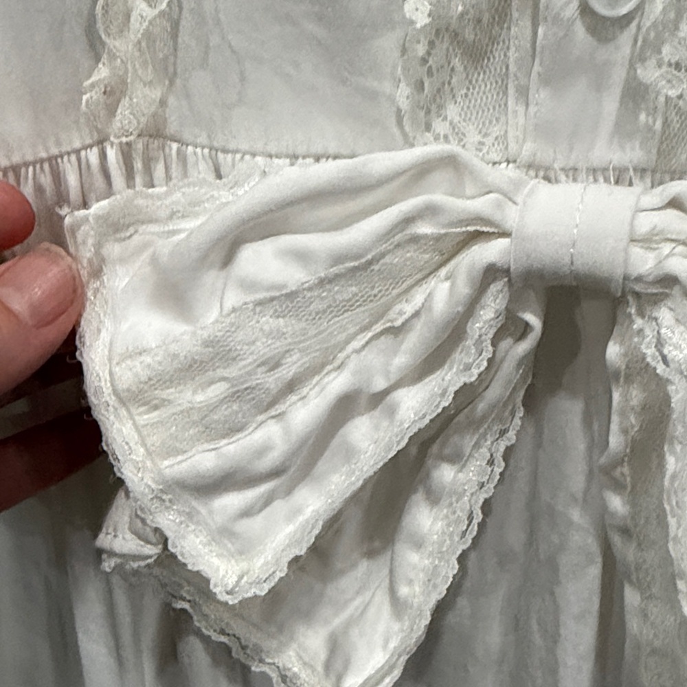 White Ruffled Long Dress - Picture 4 of 11